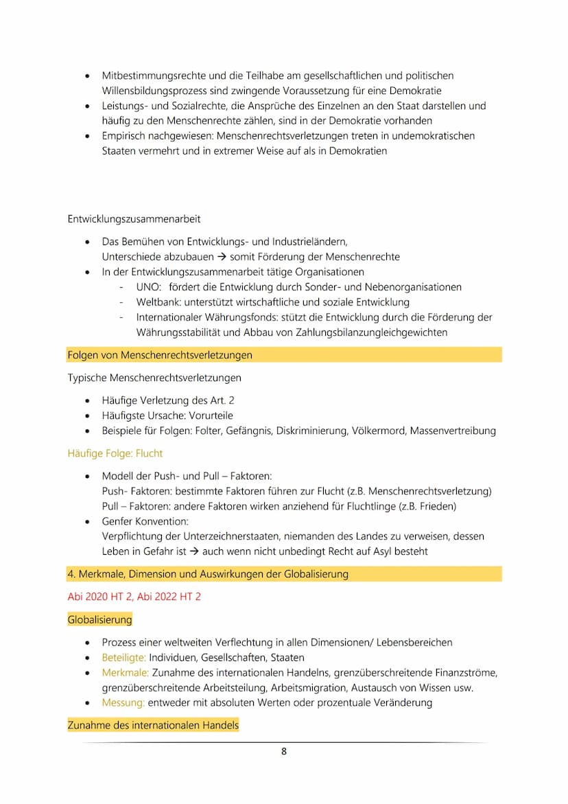 Sowi CK Abitur am 20.04.2023
4. Thema „Globale Strukturen und Prozesse" (Inhaltsfeld 7)
8 Vorgaben
1. Internationale Friedens- und Sicherhei