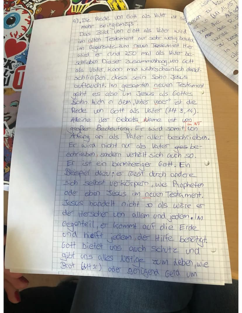in seiner
zu Mose
in M1
glich
selter
(m
Gott wird in Mt 6,5-15 er als
Vater dargestellt und man solle
20 ihm
Verborgendem betes (12 (116).
J