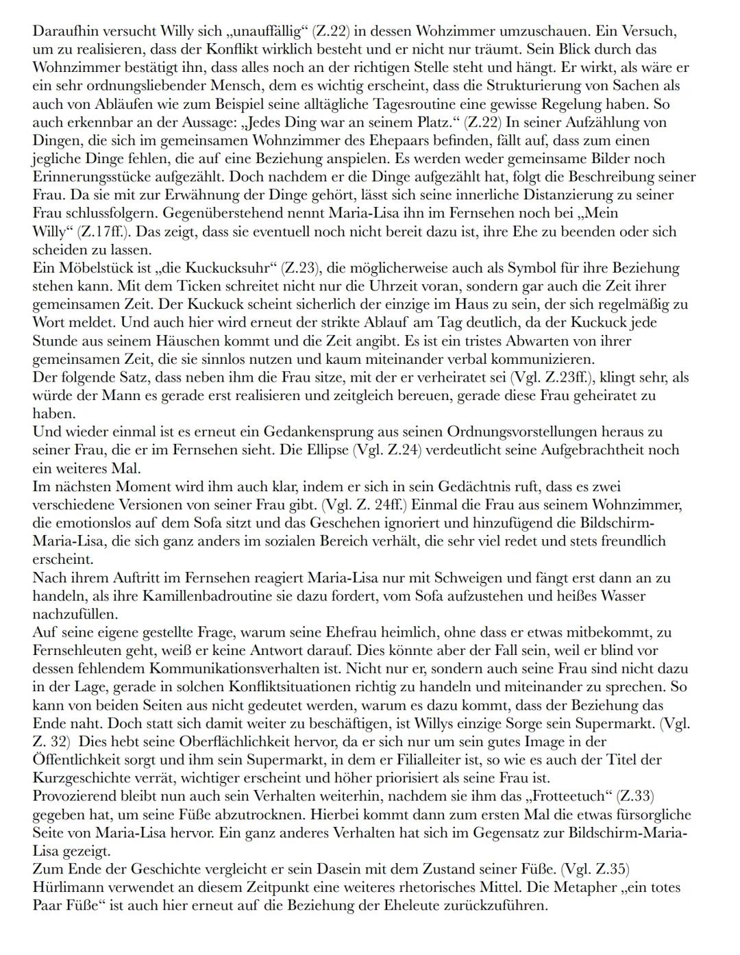 Der Filialleiter"
Thomas Hürlimann: Analyse und
Interpretation
Die Kurzgeschichte ,,Der Filialleiter" aus dem Jahre 1992, die von Thomas Hür