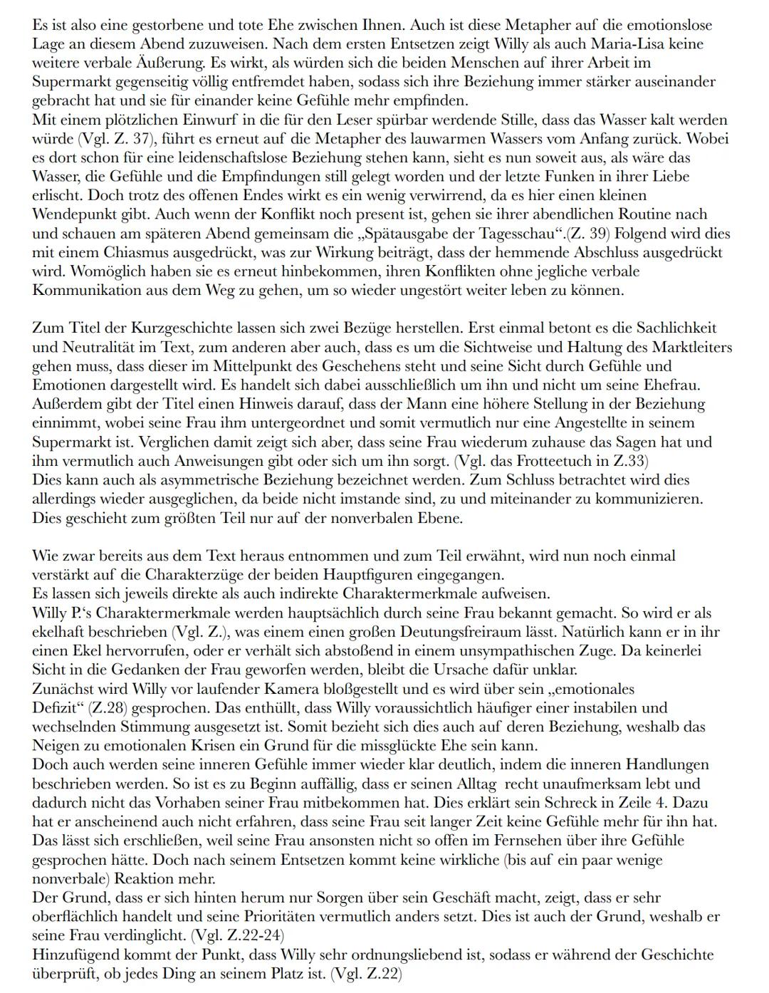 Der Filialleiter"
Thomas Hürlimann: Analyse und
Interpretation
Die Kurzgeschichte ,,Der Filialleiter" aus dem Jahre 1992, die von Thomas Hür