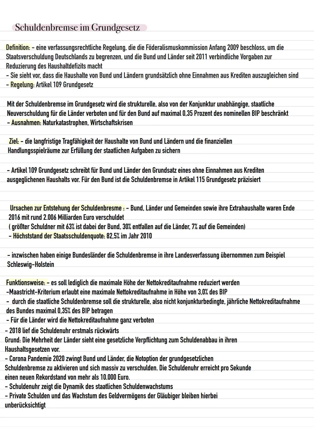 # Schuldenbremse im Grundgesetz

Definition: - eine verfassungsrechtliche Regelung, die die Föderalismuskommission Anfang 2009 beschloss, um