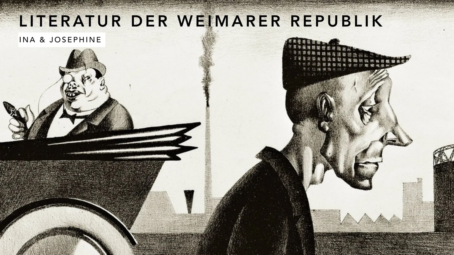 LITERATUR DER WEIMARER REPUBLIK
INA & JOSEPHINE GLIEDERUNG
1. DEFINITION
2. HISTORISCHER HINTERGRUND
3. MERKMALE DER EPOCHE
4. LITERARISCHE 