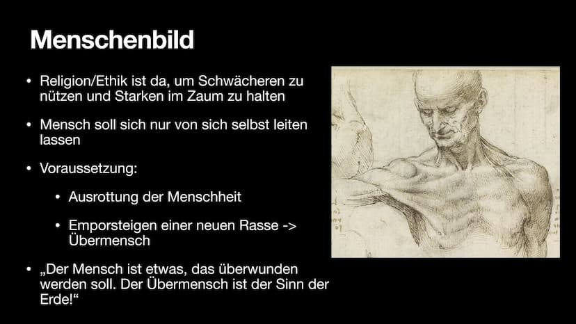 Friedrich
Nietzsche Gliederung
●
●
●
●
●
●
Allgemein
Weltansicht & Ziele
Menschenbild
Religionskritik
Nihilismus
Also Sprach Zarathustra
Kri