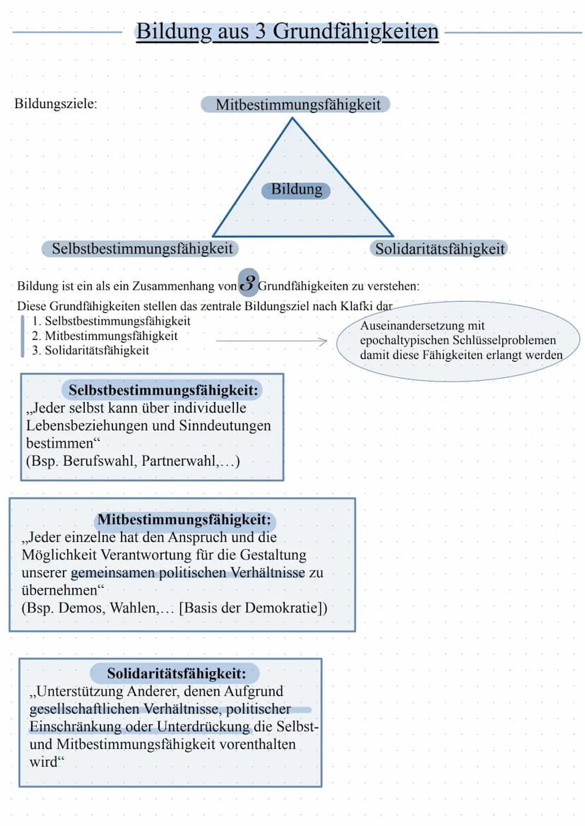 
<h2 id="allgemein">Allgemein</h2>
<p>Klafki vertritt einen normativen Ansatz, der gleichermaßen auf die individuelle Emanzipation wie auf d