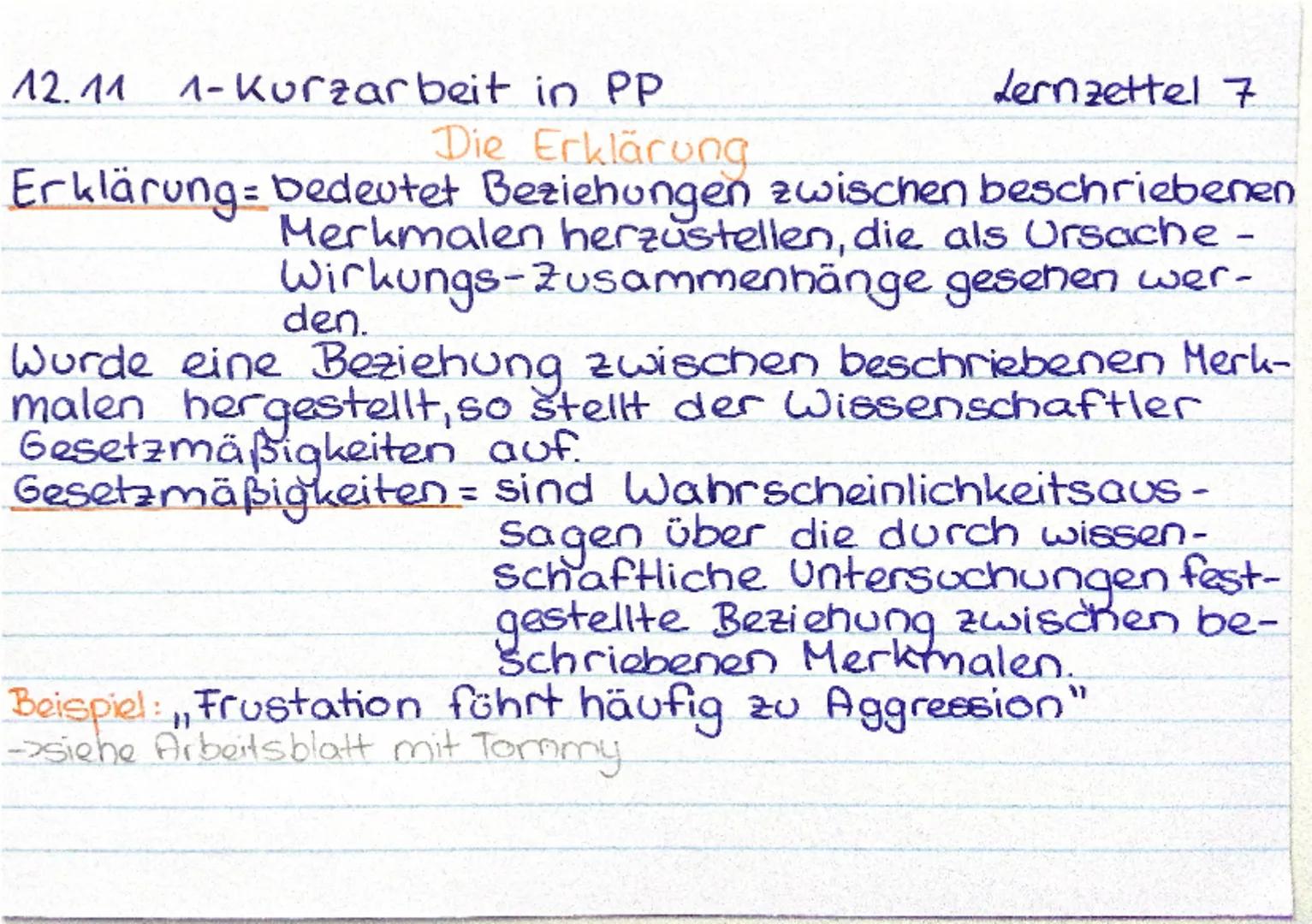 12.11
1-Kurzarbeit in PP
Lernzettel 1
Wissenschaftliche Theorie vs Alltagstheorie
= durch wissenschaftliches
Vorgehen
-objektiv d.h. verschi