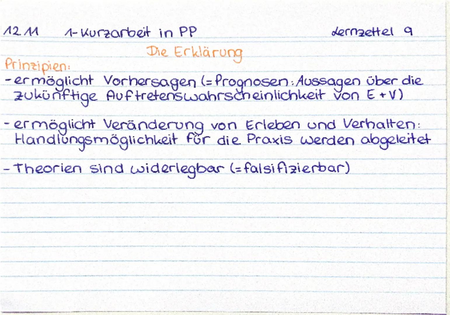 12.11
1-Kurzarbeit in PP
Lernzettel 1
Wissenschaftliche Theorie vs Alltagstheorie
= durch wissenschaftliches
Vorgehen
-objektiv d.h. verschi