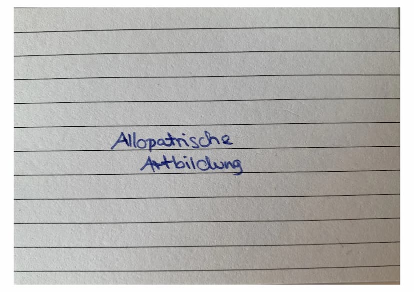 Sympatrische
Artbildung Adaptive
Radiation parapatrische
Atbildung Allopatrische
Artbildung Isolation -Genfluss innerhalb einer Population w