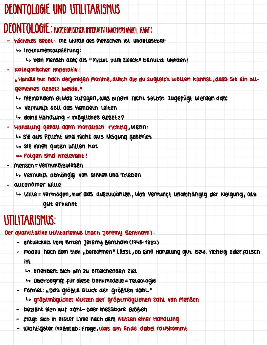 Einführung in Deontologie, Utilitarismus und Teleologie