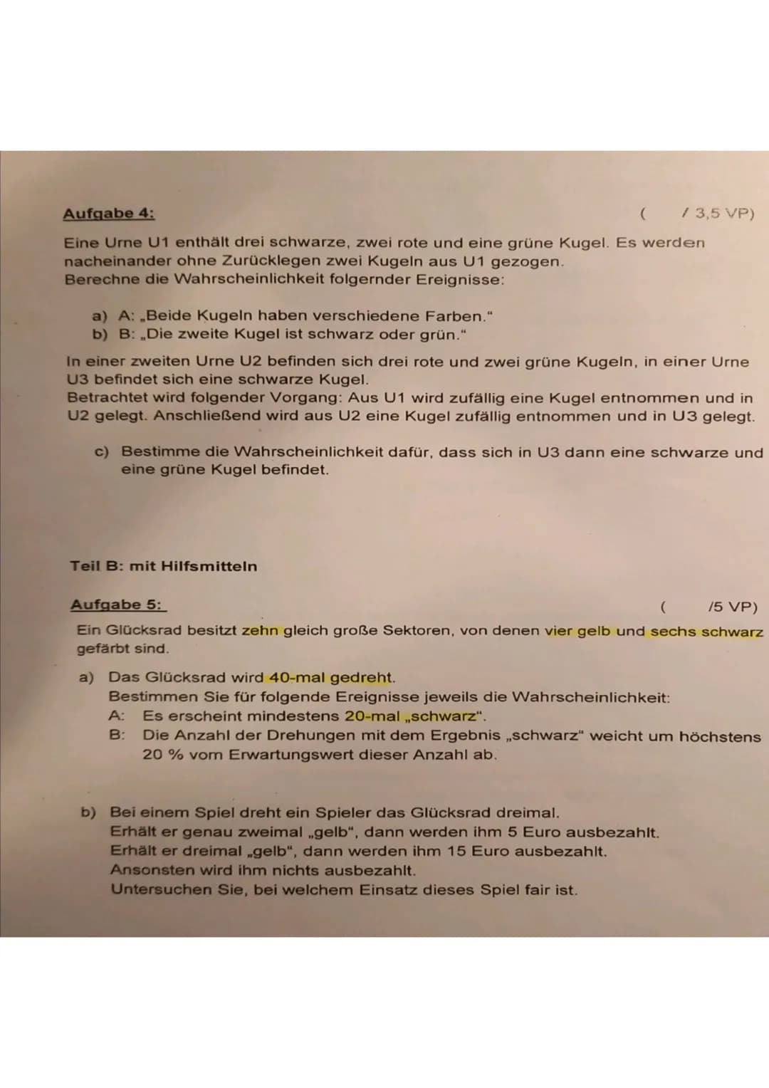 Teil A ohne Hilfsmittel
i.
ii.
Beachte: Der Lösungsweg muss nachvollziehbar
sein!
Aufgabe 1:
a) Bilde die erste Ableitung der Funktion f mit