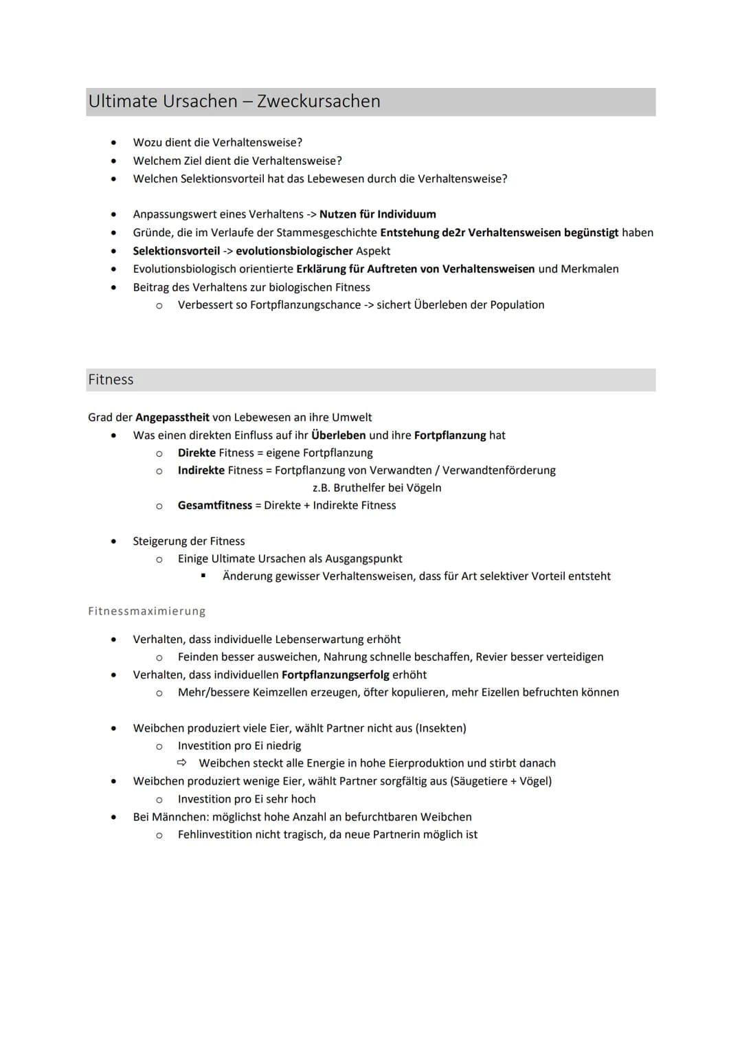 Verhaltensbiologie
Verhalten
Innere Reize
= Summe der Antworten auf innere und äußere Reize
= alle Interaktionen eines Lebewesens mit seiner