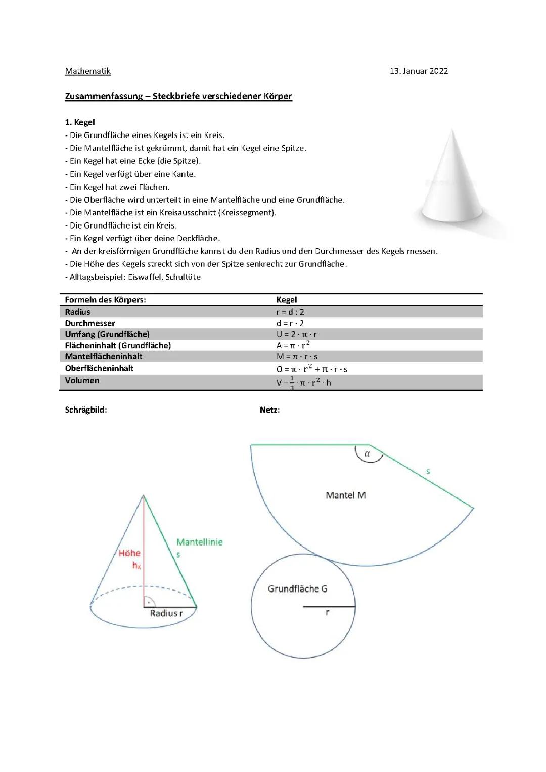 Alles über Kegel und Pyramiden: Mantelfläche, Volumen und mehr!