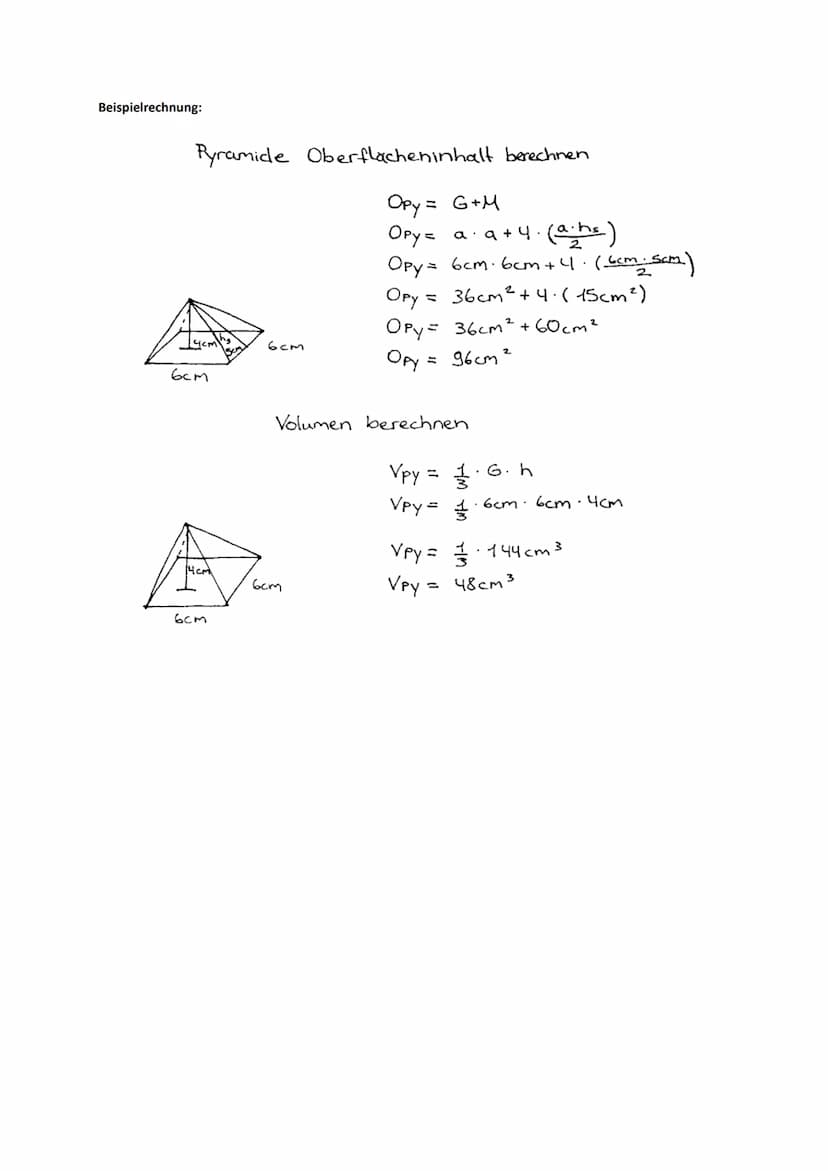 Mathematik
Zusammenfassung - Steckbriefe verschiedener Körper
1. Kegel
- Die Grundfläche eines Kegels ist ein Kreis.
- Die Mantelfläche ist 