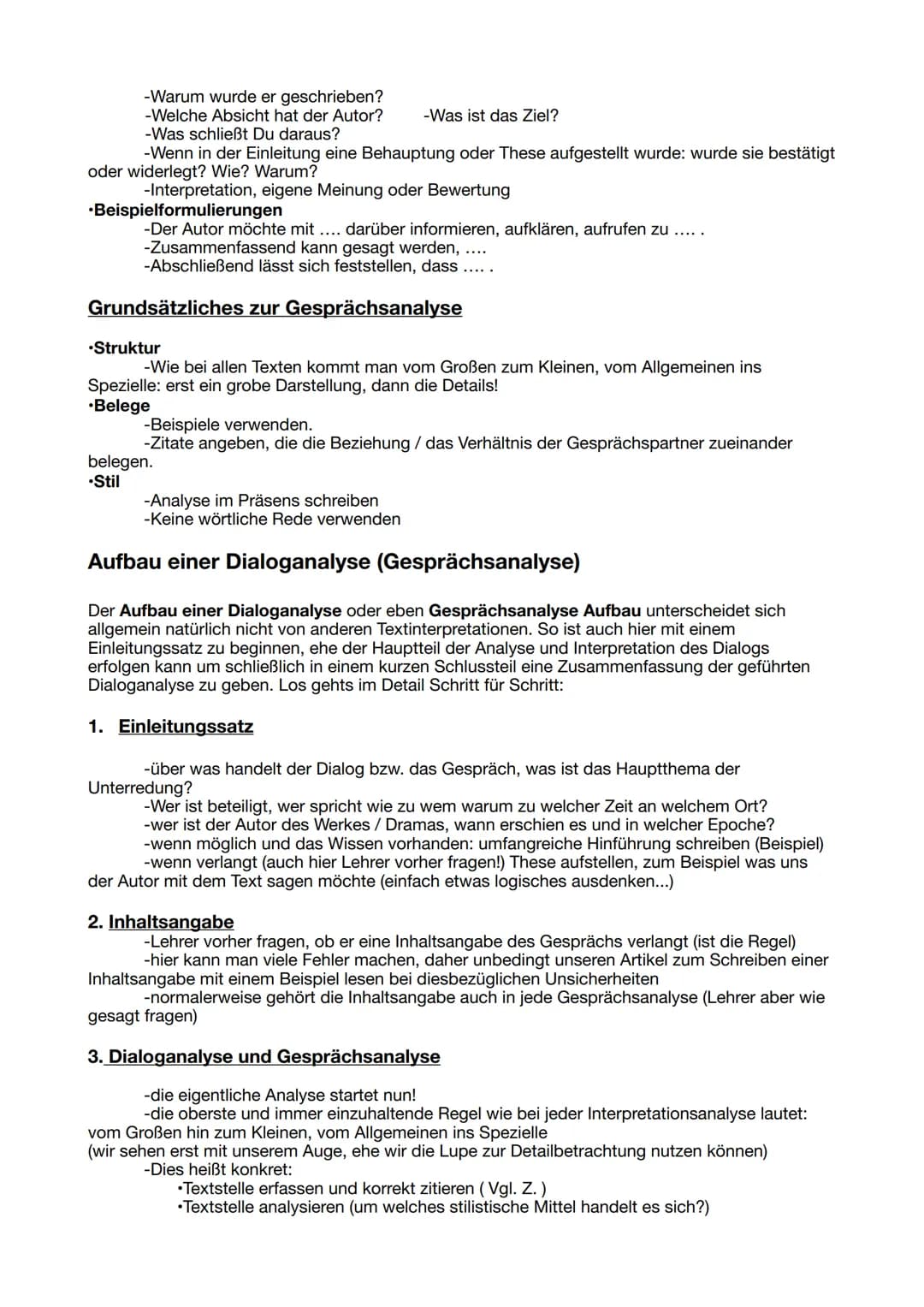Dialoganalyse
Bei der Gesprächsanalyse geht es um die Analyse (Auflösung, Untersuchung und Bewertung) der
Bestandteile des Gespräches. Dabei