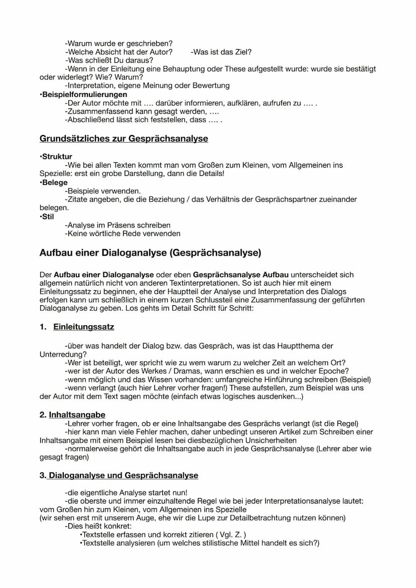 Dialoganalyse
Bei der Gesprächsanalyse geht es um die Analyse (Auflösung, Untersuchung und Bewertung) der
Bestandteile des Gespräches. Dabei