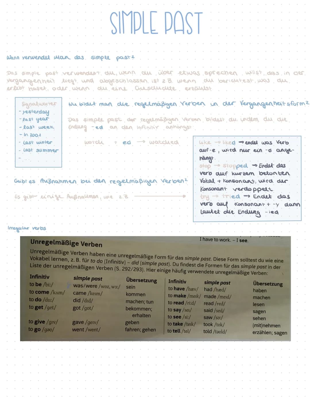 Wann verwendet man das simple past ²
Das simple past verwendest, dul, wenn du über etwas sprechen willst, das in der.
Vergangenheit liegt, u