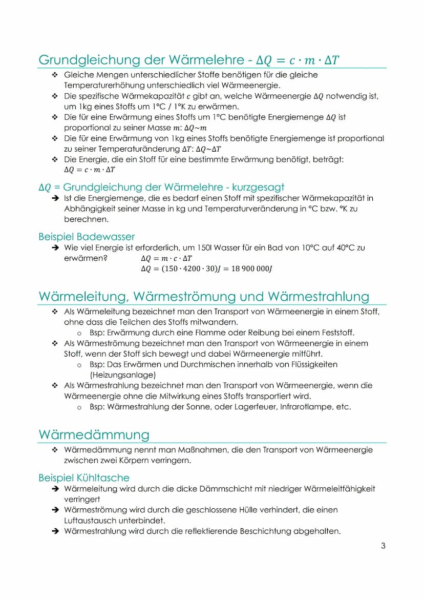 Physik Wärmelehre
Zusammenfassung
Aggregatzustände
→ Stoffe können in den drei Aggregatzuständen fest, flüssig und gasförmig vorliegen.
Alle