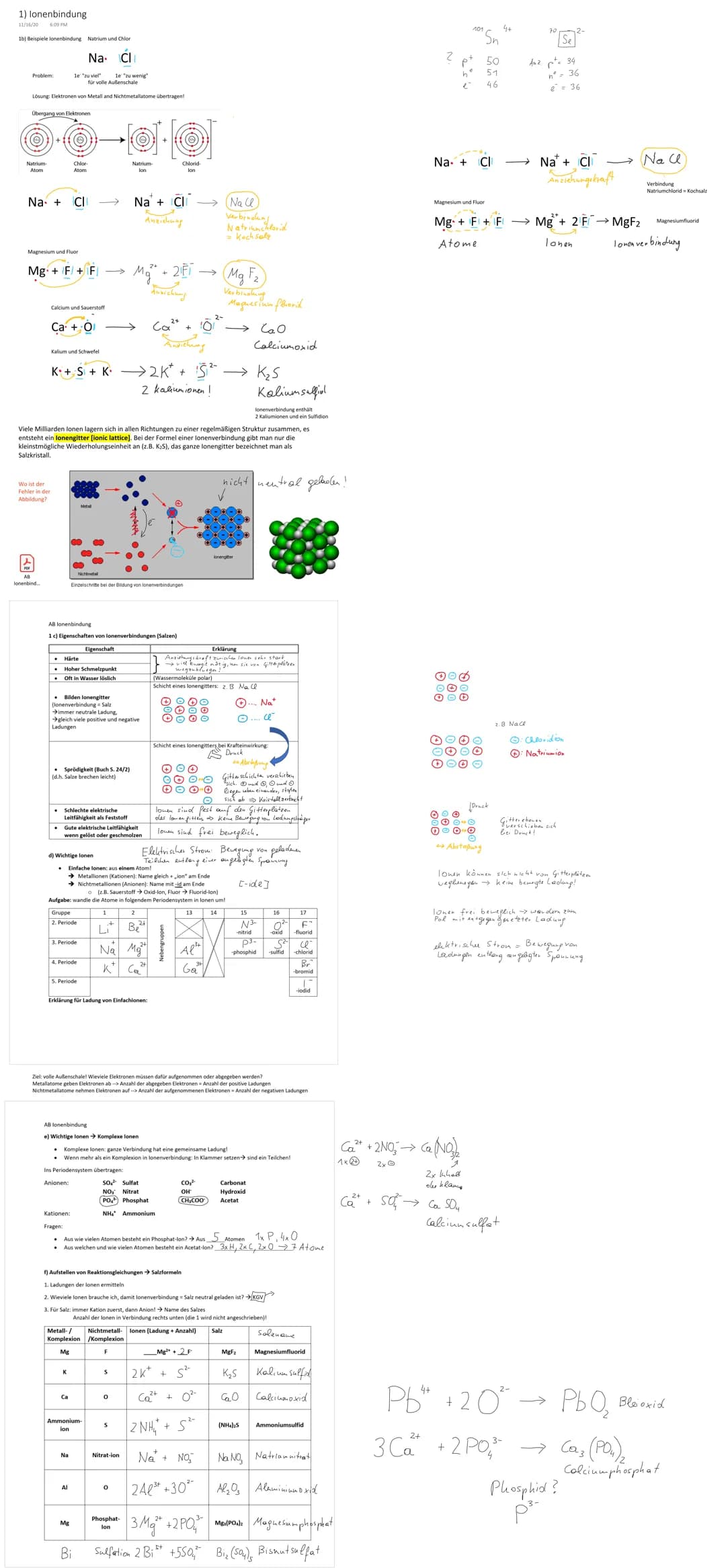 1) lonenbindung
11/16/20 6:09 PM
1b) Beispiele lonenbindung Natrium und Chlor
Na.
Problem:
Natrium-
Atom
für volle Außenschale
Lösung: Elekt