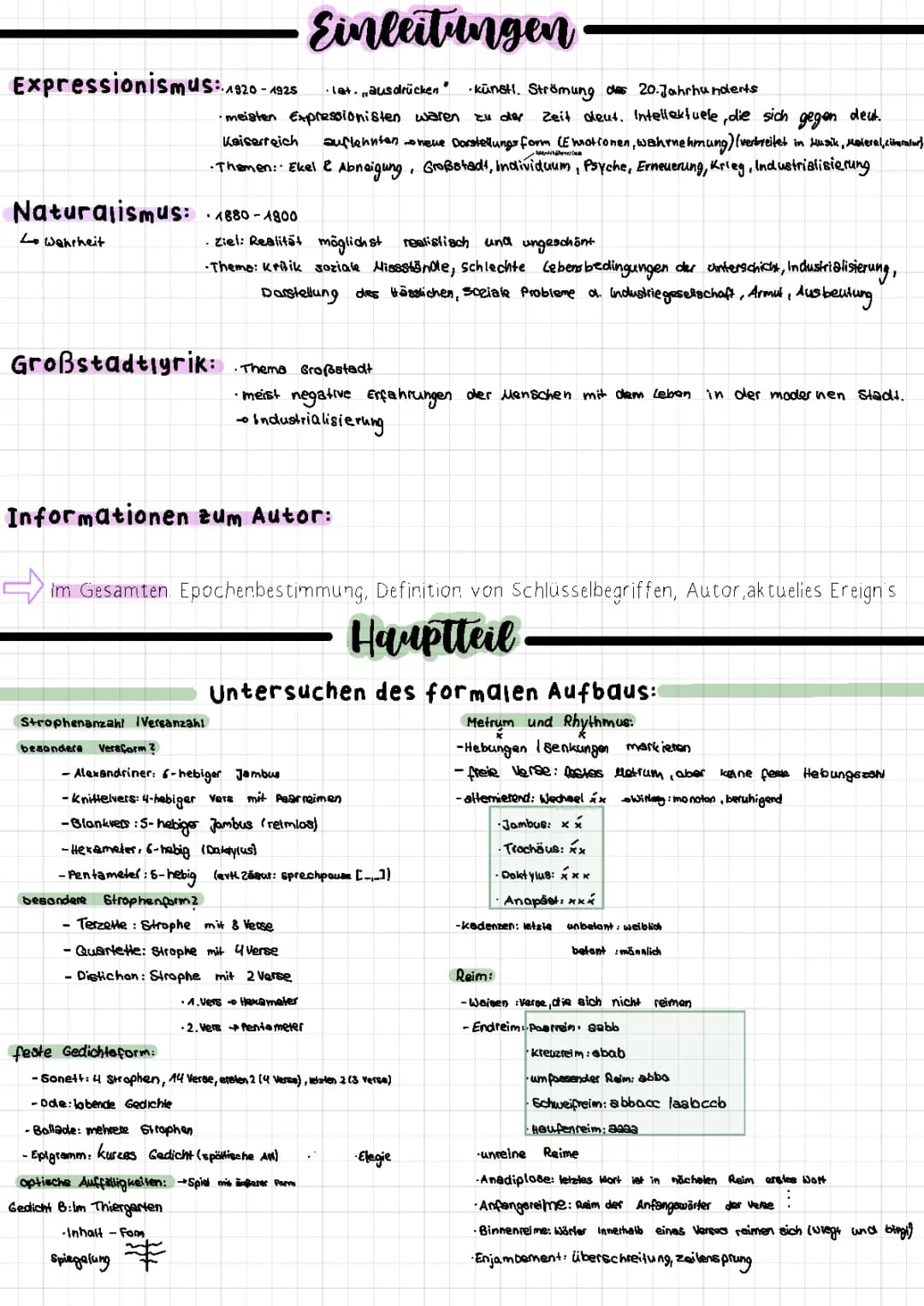 Gedichtsanalyse für Klausur
