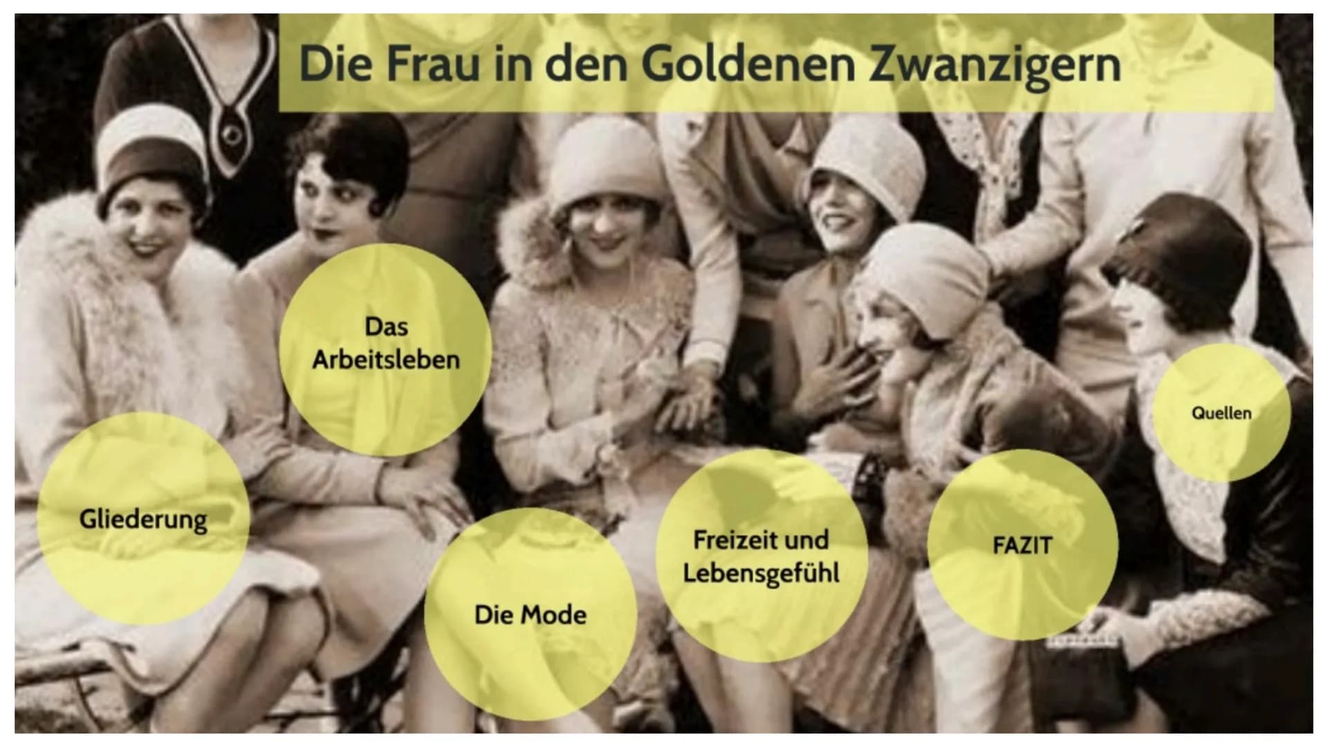 Gliederung
Die Frau in den Goldenen Zwanzigern
Das
Arbeitsleben
Die Mode
Freizeit und
Lebensgefühl
FAZIT
Quellen Gliederung
1. These
2. das 