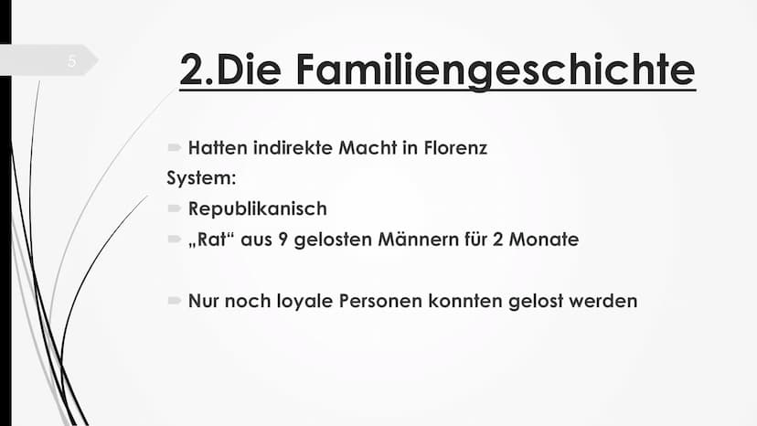 Die Medici 2
Gliederung
1. Einleitung
2.Die Familiengeschichte
3. Einfluss der Medici
4. Fazit
Leitfrage: Die Medici-NUR eine Bankiersfamili