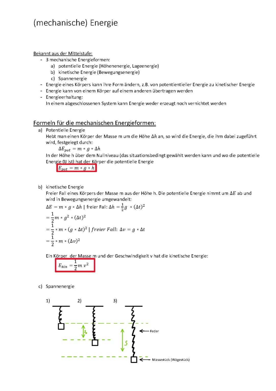 mechanische Energie