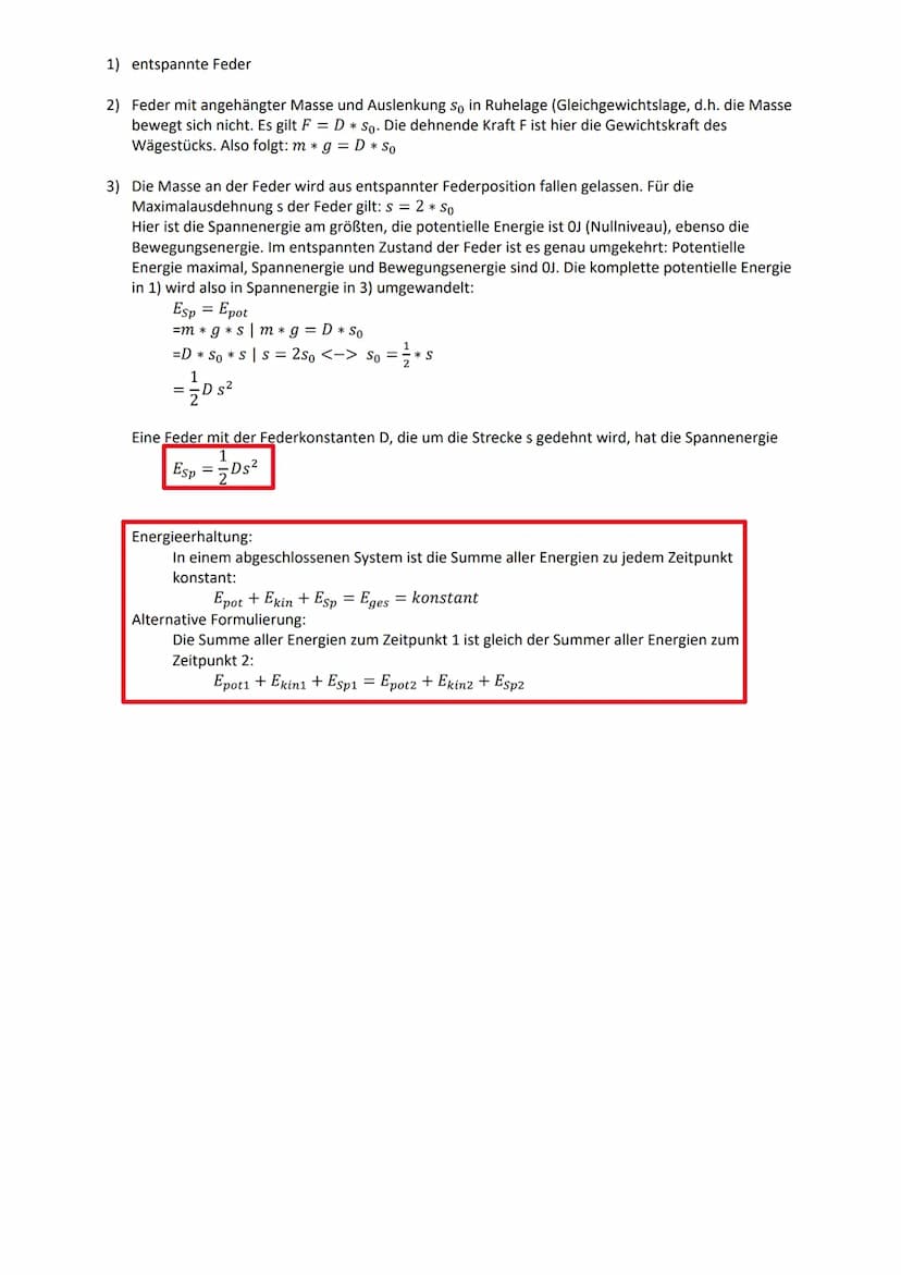 (mechanische) Energie
Bekannt aus der Mittelstufe:
3 mechanische Energieformen:
a) potentielle Energie (Höhenenergie, Lageenergie)
b) kineti