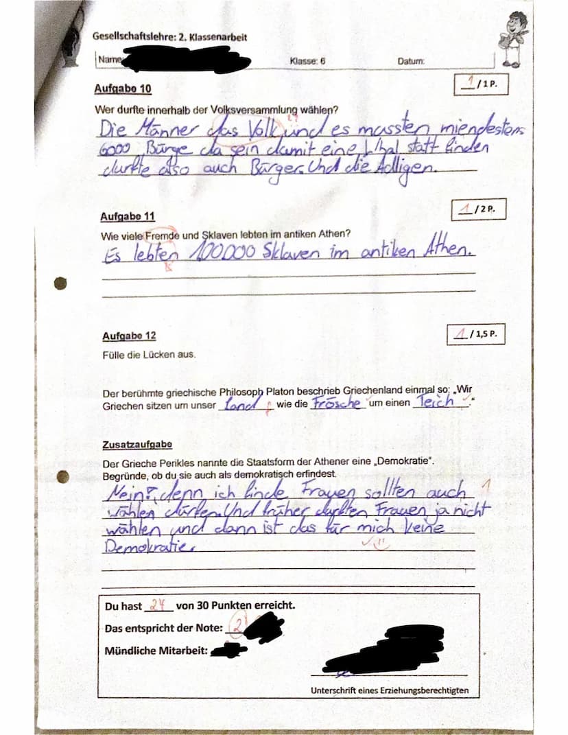 
<h2 id="antikesgriechenlandklasse6test">Antikes Griechenland Klasse 6 Test</h2>
<p>Name: <br />
Klasse: 6</p>
<h3 id="aufgabe1">Aufgabe 1</