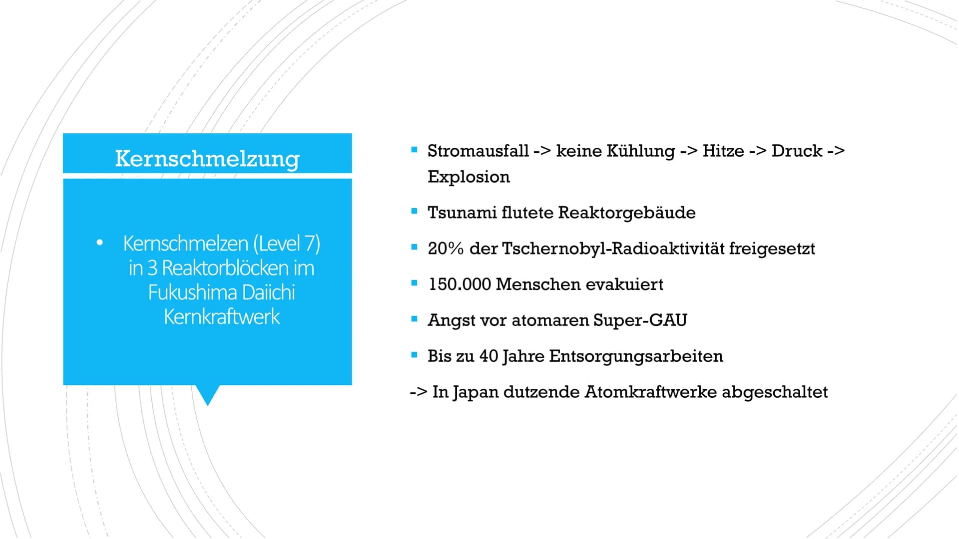 Die Dreifachkatastrophe von
Fukushima am 11.03.2011 Gliederung
1. Tōhoku-Erdbeben
2. Tsunami
3. Kernschmelzung
4. Auswirkungen
5. Fazit
6. Q