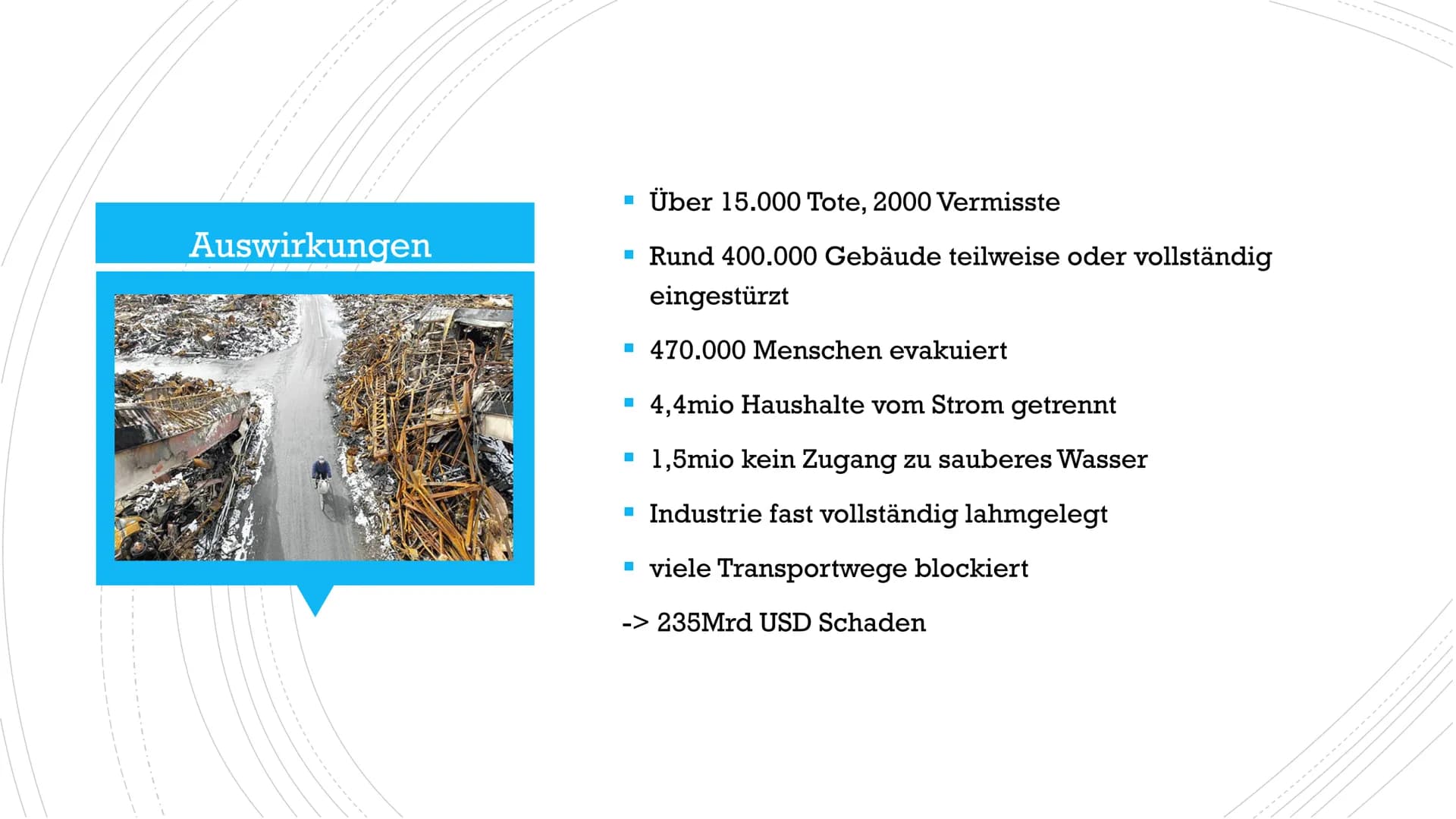 Die Dreifachkatastrophe von
Fukushima am 11.03.2011 Gliederung
1. Tōhoku-Erdbeben
2. Tsunami
3. Kernschmelzung
4. Auswirkungen
5. Fazit
6. Q