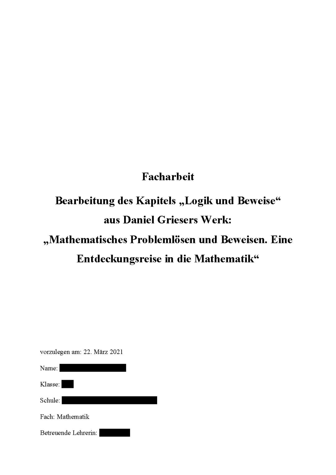 Facharbeits-Beispiel