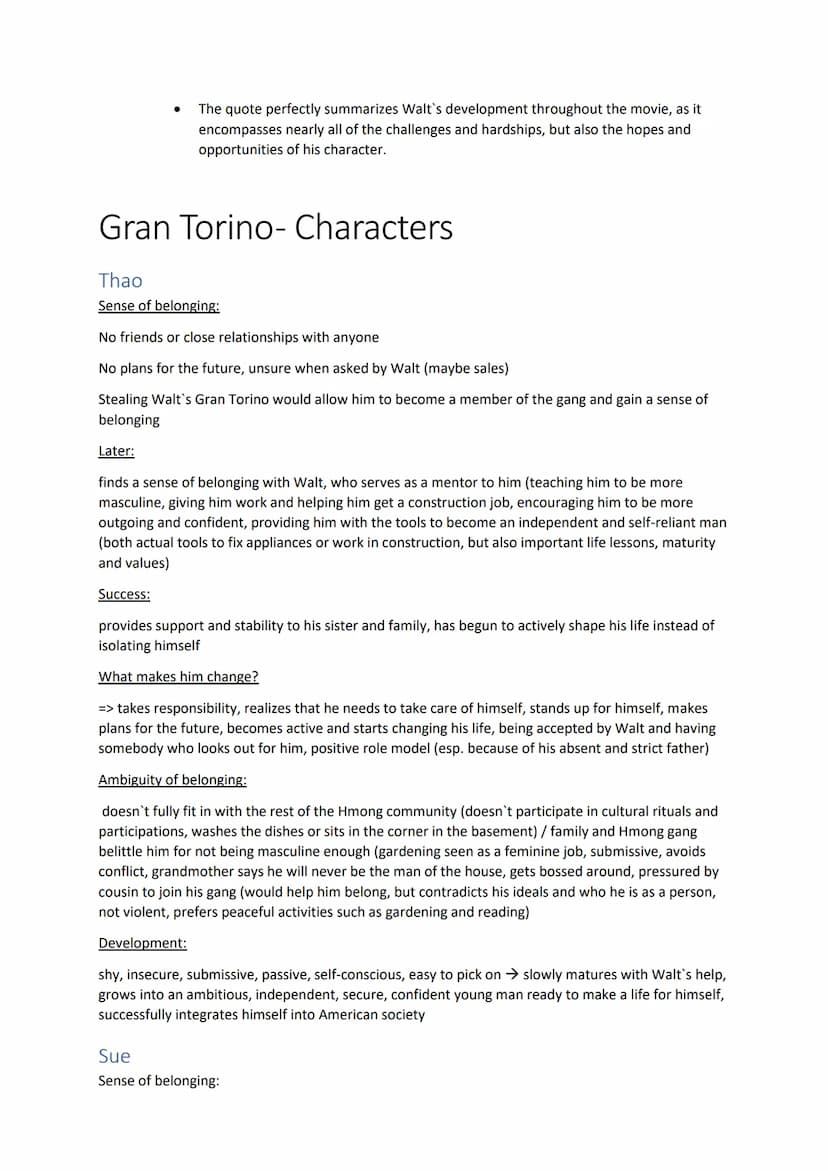 Gran Torino-Clint Eastwood (2008)
Structure (Analysis)
Time management > 30 mins max for reading comprehension, roughly 90 mins for the anal
