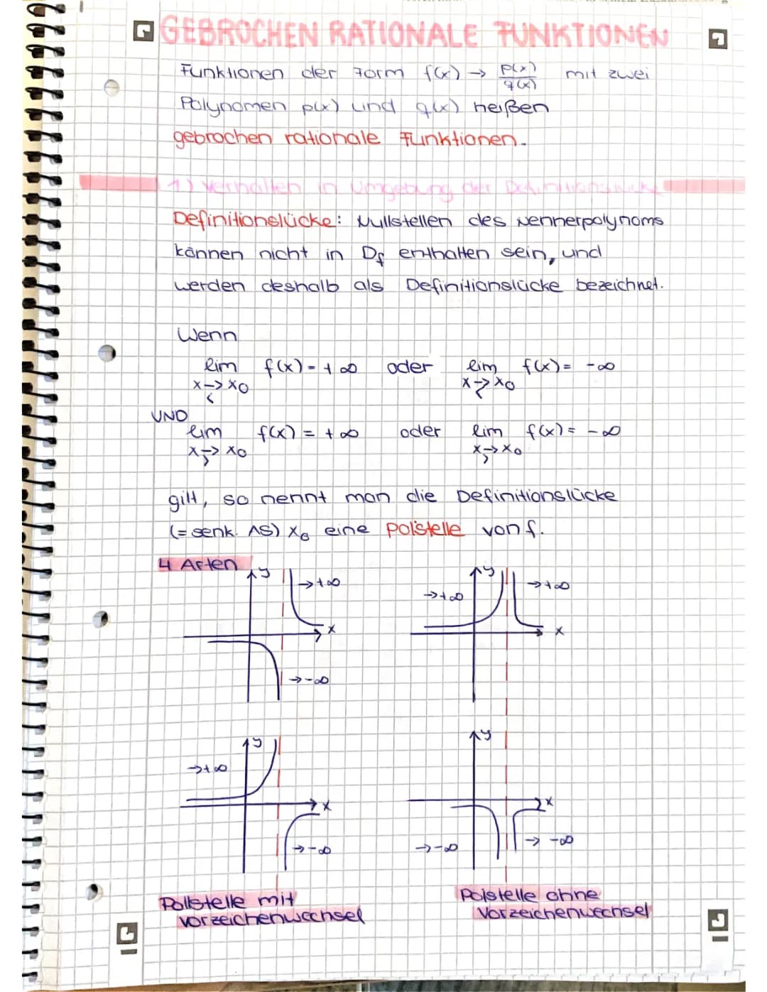 Gebrochen rationale Funktionen, Ableitung