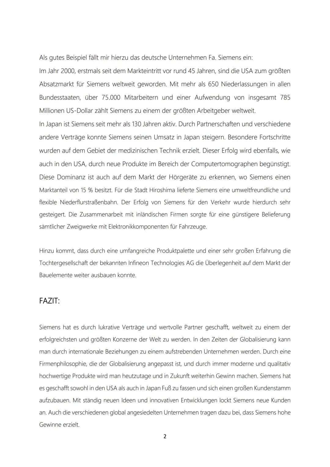 Globalisierung
Aufgabe 2.): Erläutern Sie, wie sich die Globalisierung auf Unternehmen und Beschäftigung
inDeutschland auswirkt.
Globalisier