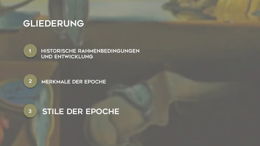 5
SURREALISMUS
NOEMI KIRCHNER - KUNST GK5 KL.13 GLIEDERUNG
1
HISTORISCHE RAHMENBEDINGUNGEN
UND ENTWICKLUNG GLIEDERUNG
1 HISTORISCHE RAHMENBE