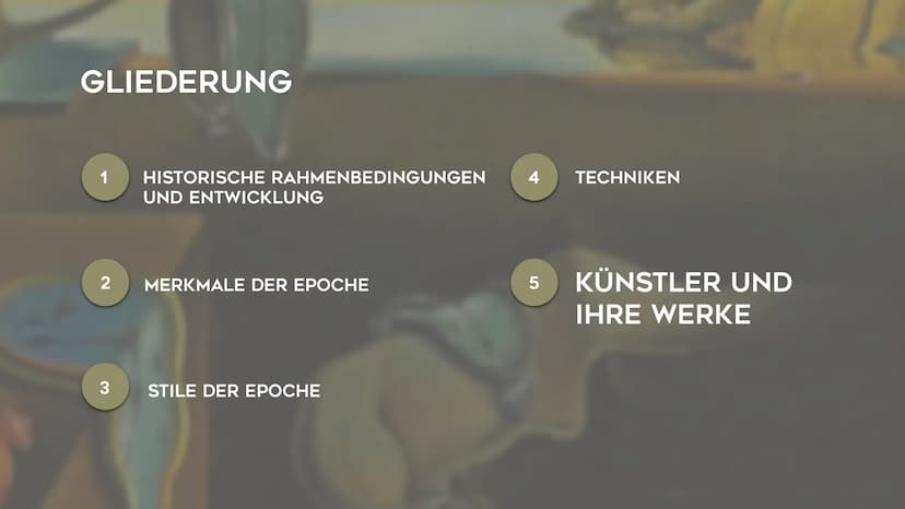 5
SURREALISMUS
NOEMI KIRCHNER - KUNST GK5 KL.13 GLIEDERUNG
1
HISTORISCHE RAHMENBEDINGUNGEN
UND ENTWICKLUNG GLIEDERUNG
1 HISTORISCHE RAHMENBE