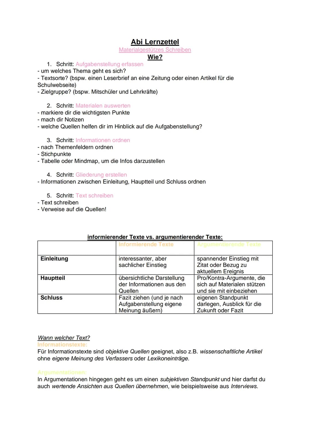 1. Schritt: Aufgabenstellung erfassen
- um welches Thema geht es sich?
- Textsorte? (bspw. einen Leserbrief an eine Zeitung oder einen Artik