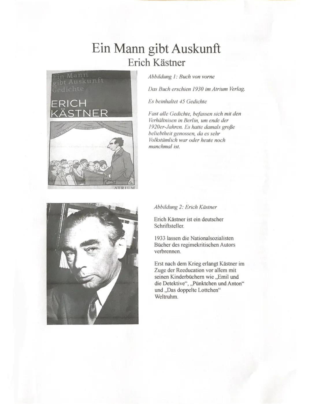 Erich Kästner: Zusammenfassung von 'Die verschwundene Miniatur' und mehr!