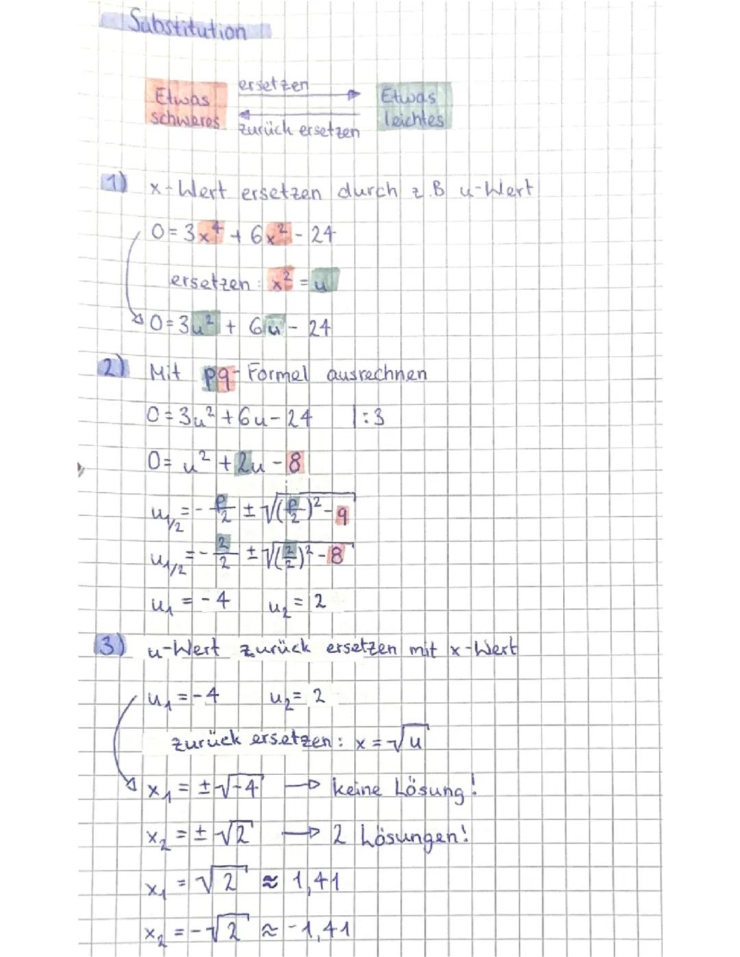 Substitution in Mathematik einfach erklärt