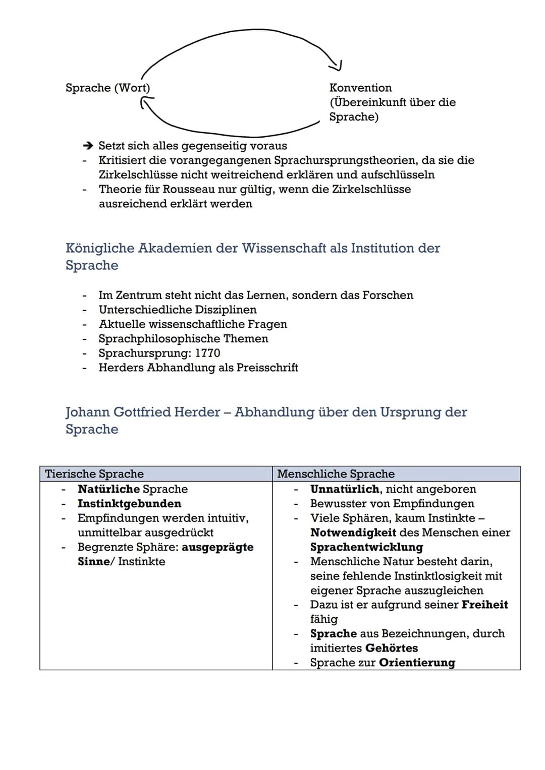 Vergleichskriterium
/ Autor
Grundposition
Aufklärung?/geistes
geschichtlicher
Zusammenhang
Sprachursprungstheorien
Funktion der
Sprache zum
