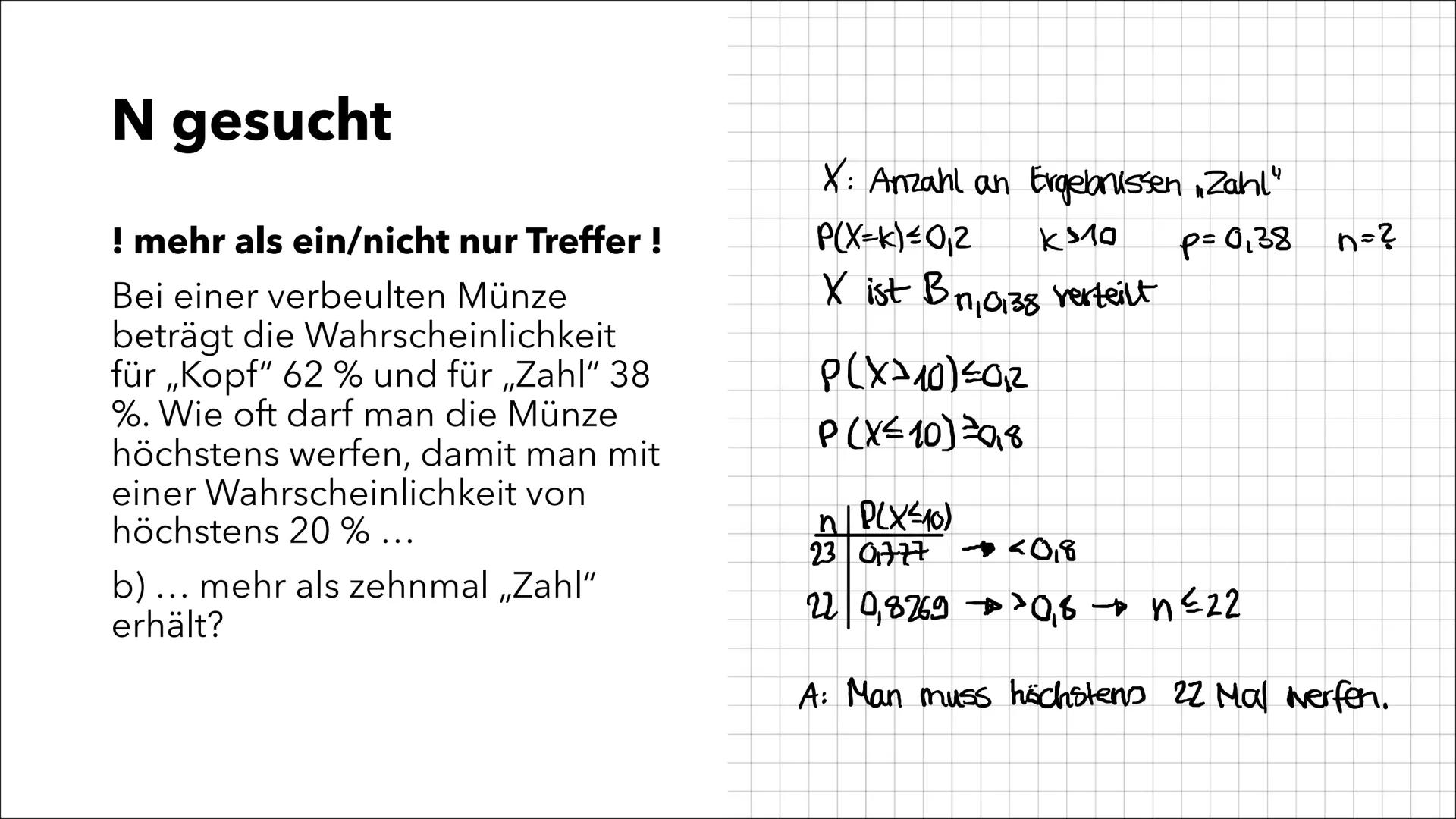 Problemlösen mit der
Binomialverteilung
Sophia Victoria Stähle
J2 Wie groß ist die Wahrscheinlichkeit, dass bei dreifachem
Drehen nie blau e