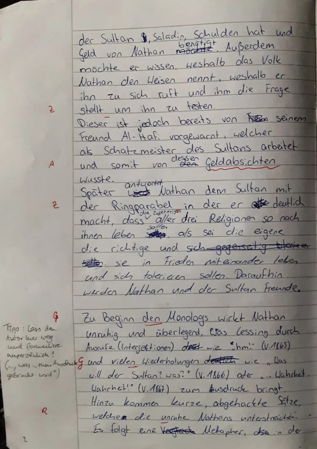 NATHAN DER
WEISE -KLAUSUR
Szenenanalyse III/6 (13 Punkte) Klausur Nr. 1
O
klasik in 5 Akte gegliedsste
Form!
ven
1) Das Drama, Nathan der We