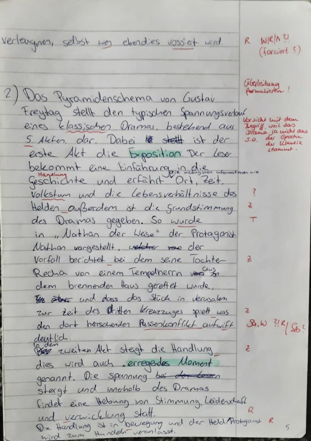 NATHAN DER
WEISE -KLAUSUR
Szenenanalyse III/6 (13 Punkte) Klausur Nr. 1
O
klasik in 5 Akte gegliedsste
Form!
ven
1) Das Drama, Nathan der We