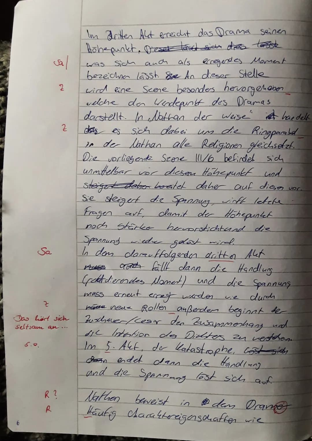 NATHAN DER
WEISE -KLAUSUR
Szenenanalyse III/6 (13 Punkte) Klausur Nr. 1
O
klasik in 5 Akte gegliedsste
Form!
ven
1) Das Drama, Nathan der We