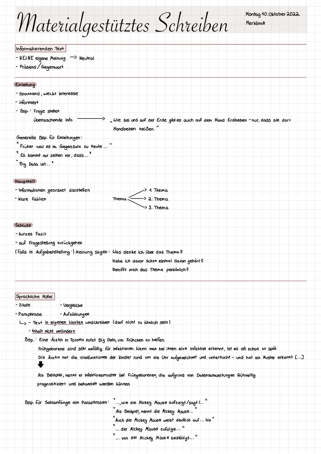 # Materialgestütztes Schreiben

Ein Informationstext, der auf Grundlagen verschiedener Materialien verfasst wird.

Materialien: Texte

Diagr
