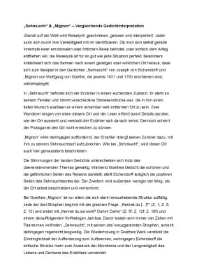 Know Vergleichende Gedichtsinterpretation "Sehnsucht" & "Mignon" thumbnail