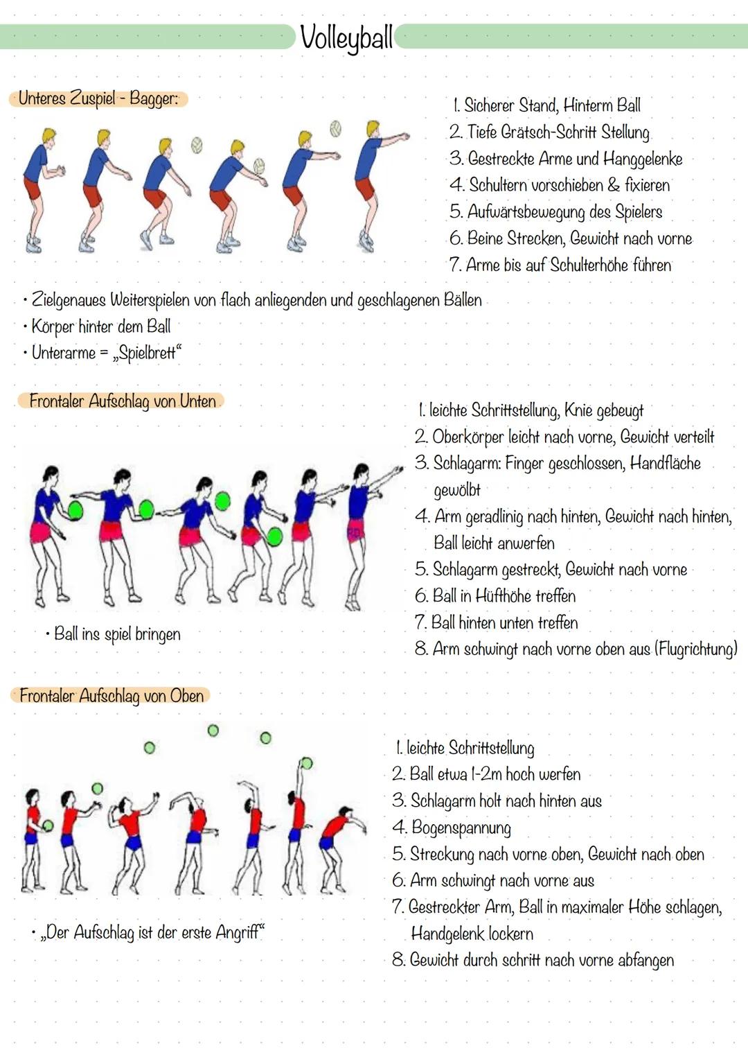 Spielfeld:
- 18x9 m Gesamt
Hinterzone 6x9 m
- Vorderzone 3x9 m
- Aufschlagen
- Netz: • Damen 2,24m
• Gemischt 2,35m
Herren 2,43m
Volleyball-