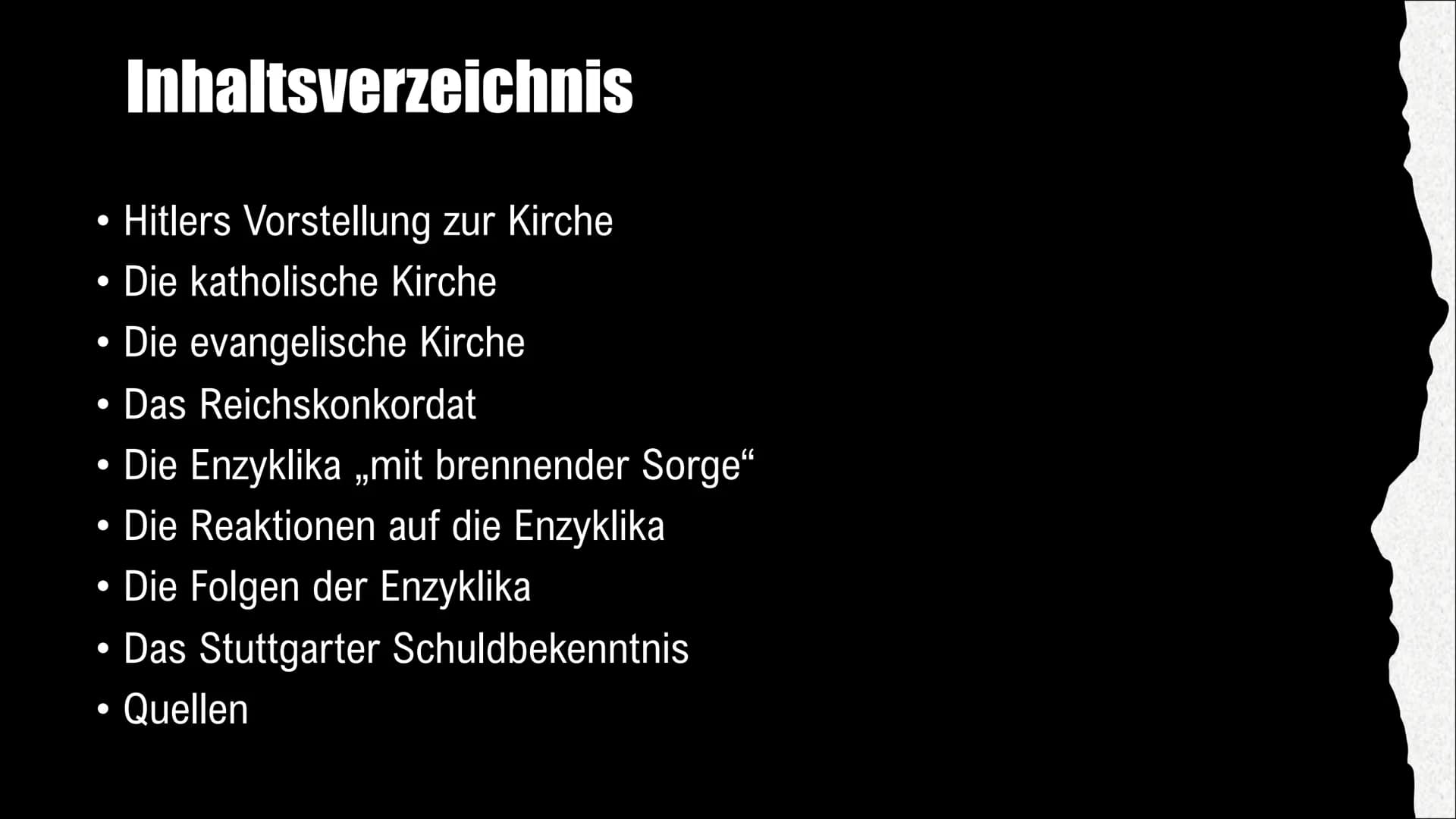 Kirchen in der
NS-Zeit
TRAGOENCEGA ●
●
●
• Die evangelische Kirche
●
Das Reichskonkordat
Inhaltsverzeichnis
●
Hitlers Vorstellung zur Kirche