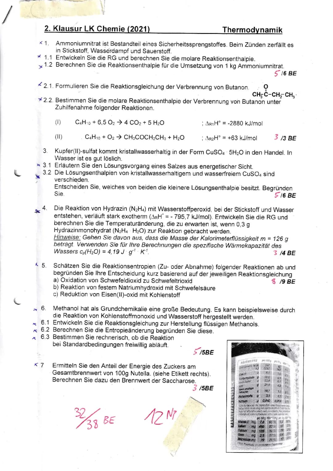 Thermodynamik Aufgaben mit Lösungsweg PDF und Ammoniumnitrat Experimente