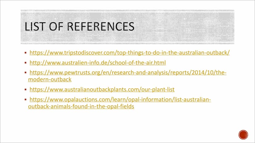 THE OUTBACK
Australia Text
Hello class ... and Mr/Mrs.... Today I present you something abouth the Outback.
I present you the thems General 