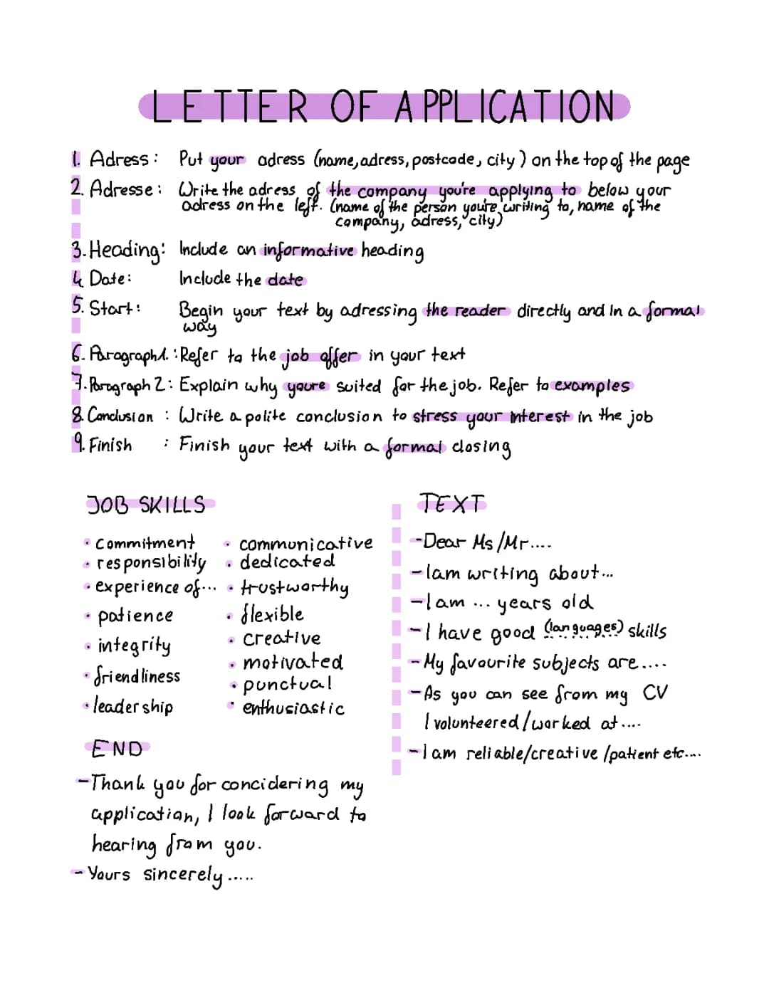 Letter Of Application